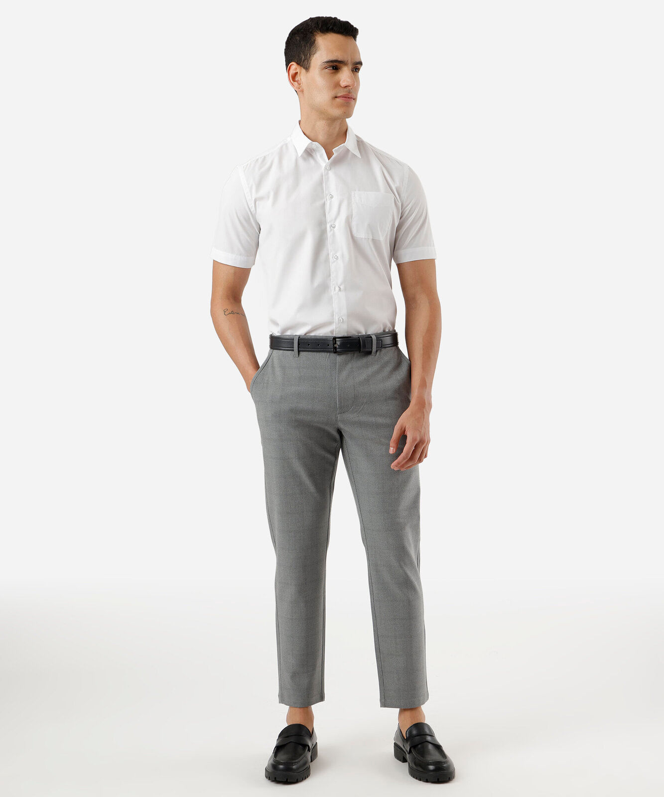 camisa manga curta com bolso branca