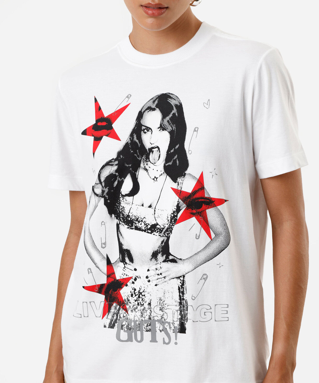 camiseta feminina de algodão olivia rodrigo off white