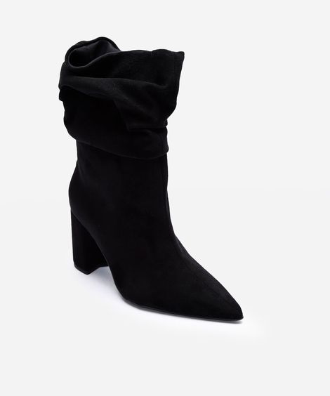 bota slouchy cano médio salto grosso preta