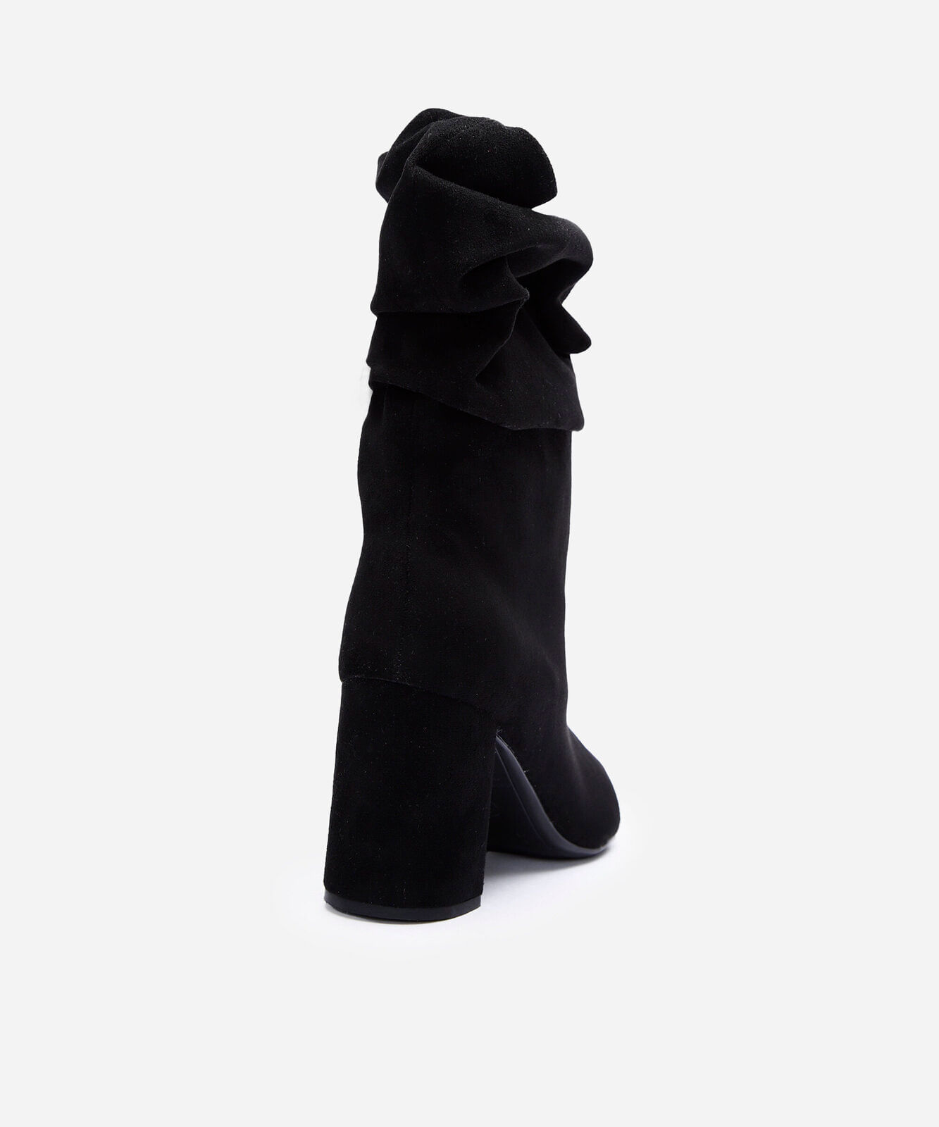 bota slouchy cano médio salto grosso preta
