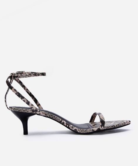 sandália feminina salto kitten heel oneself cinza