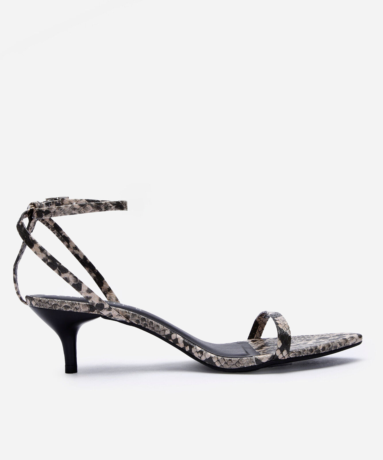sandália feminina salto kitten heel oneself cinza
