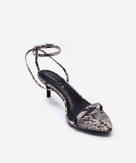 sandália feminina salto kitten heel oneself cinza