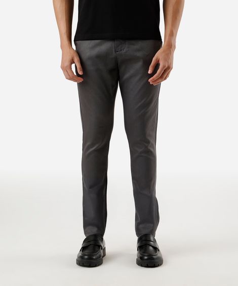 calça chino carrot de alfaiataria masculina cinza
