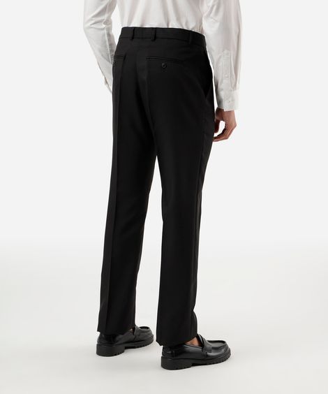 calça social reta de alfaiataria masculina preta