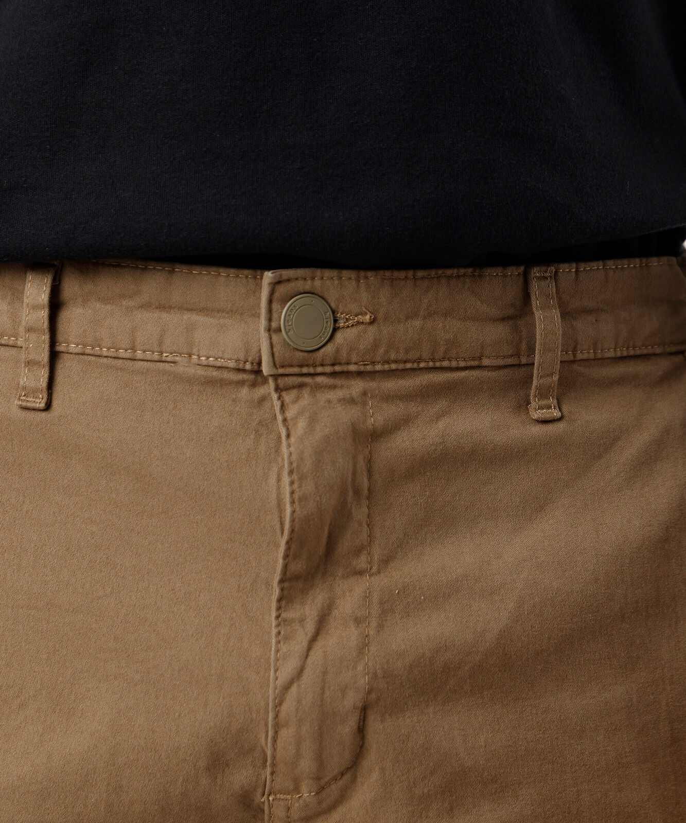 calça chino slim masculina de sarja bege
