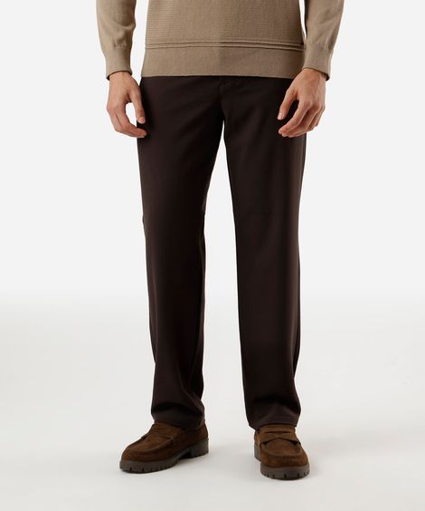 calça reta de alfaiataria marrom