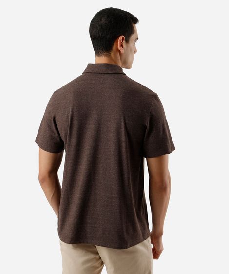 polo comfort masculina com algodão peruano marrom