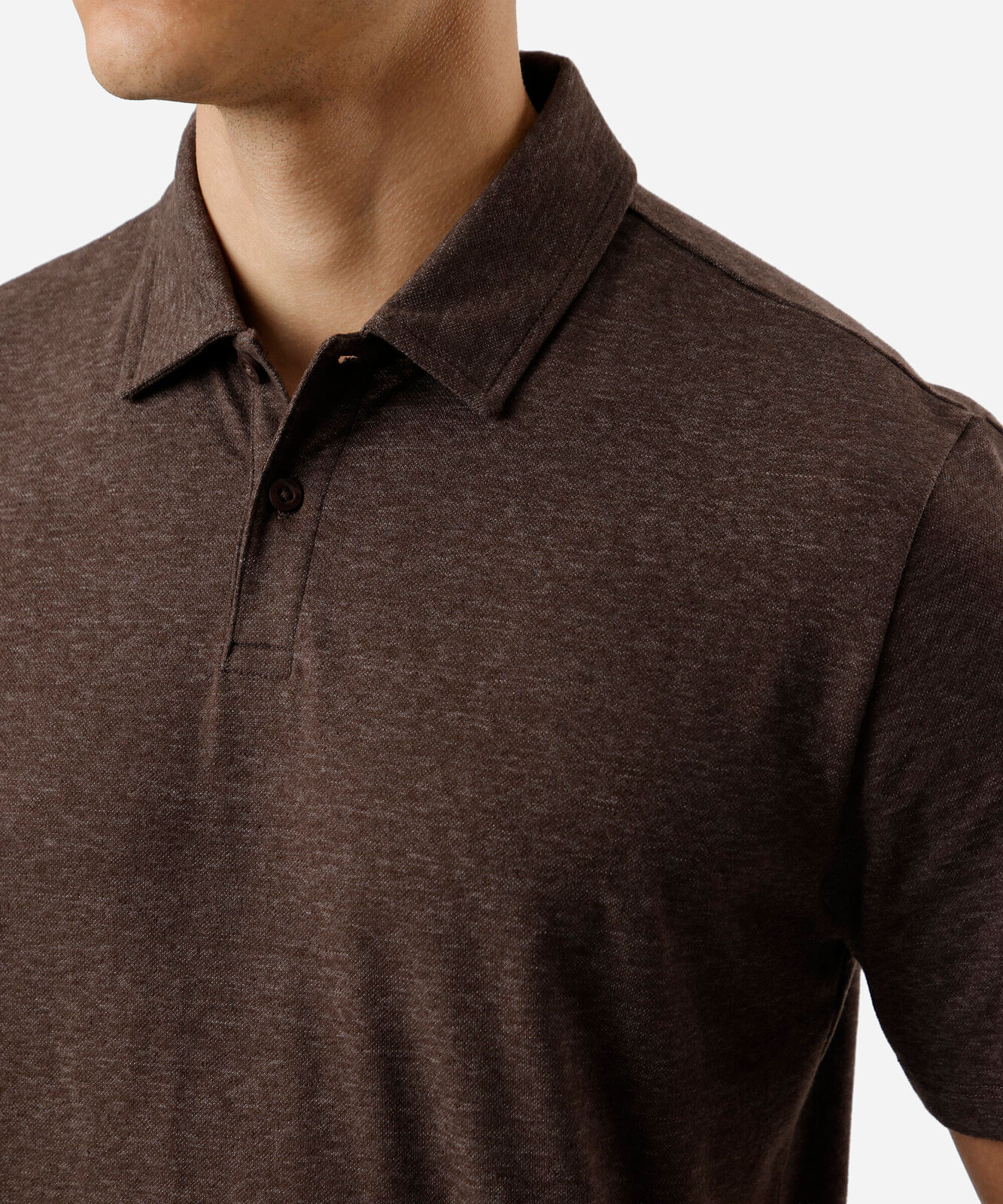 polo comfort masculina com algodão peruano marrom