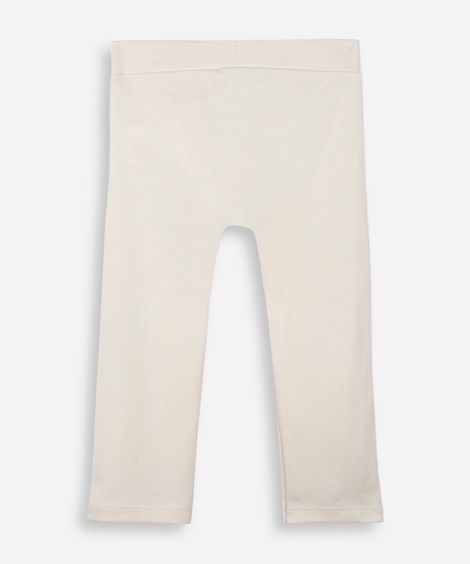 calça básica infantil de algodão bege