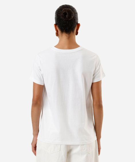 camiseta feminina de algodão longe dos perigos carnavalescos off white