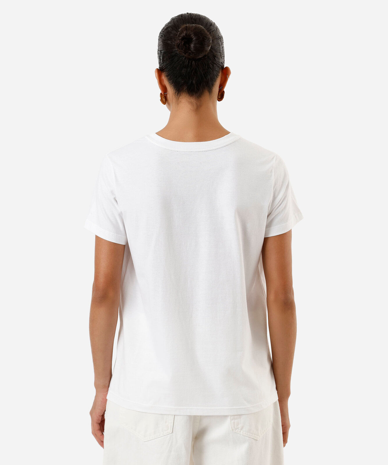 camiseta feminina de algodão longe dos perigos carnavalescos off white
