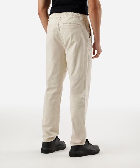 calça jogger masculina de sarja bege