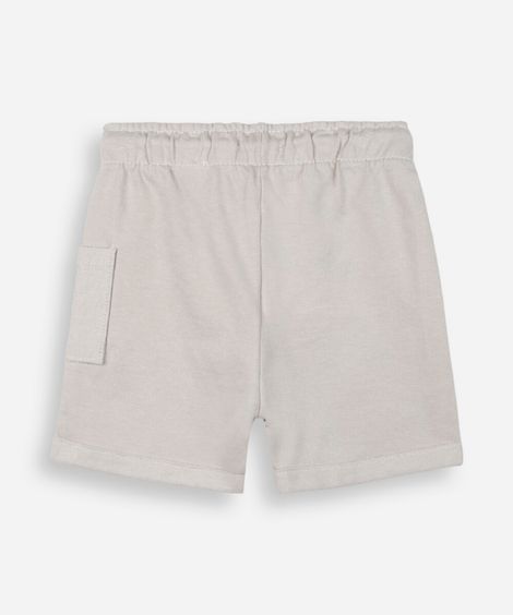 bermuda infantil de algodão cós elástico bege