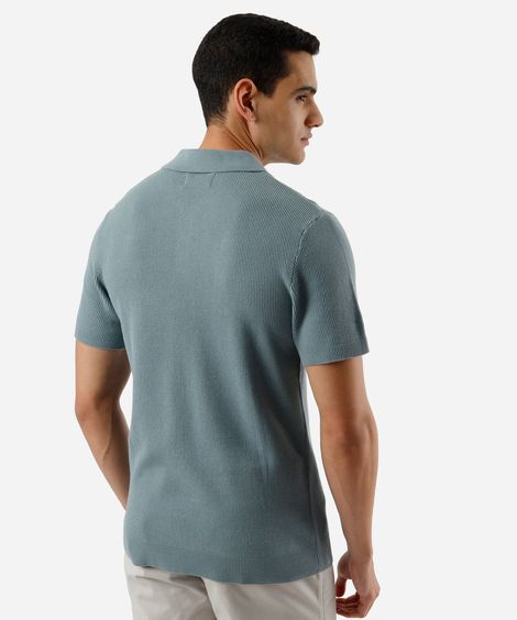 polo masculina de tricot manga curta verde