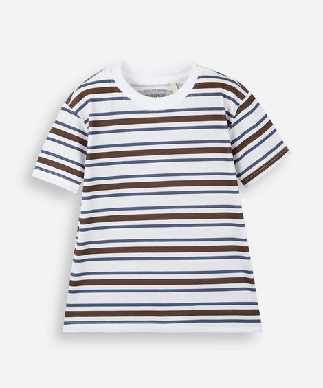 camiseta infantil listrada off white