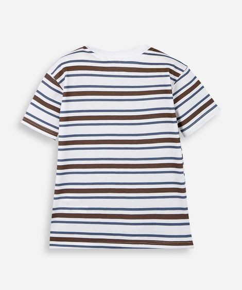 camiseta infantil listrada off white