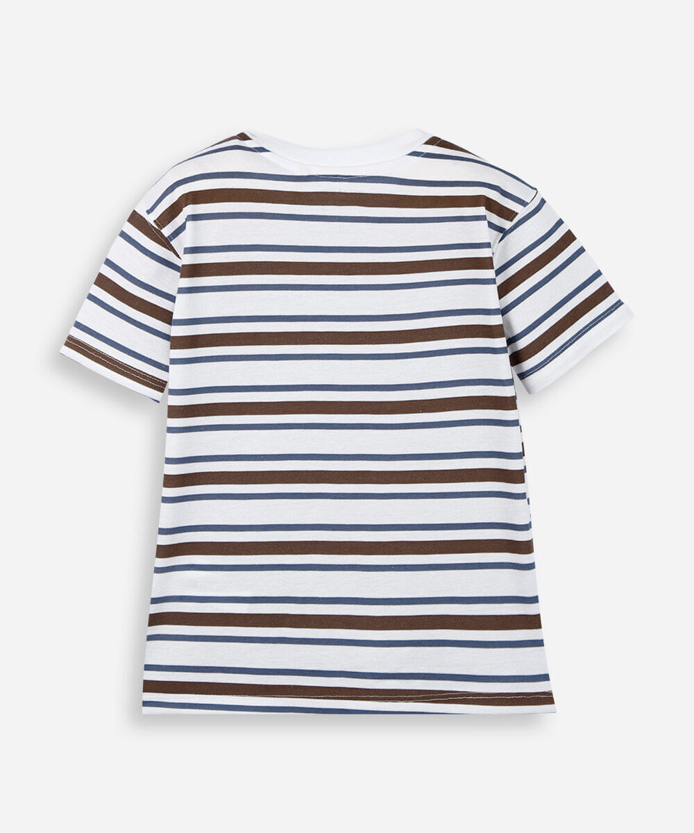 camiseta infantil listrada off white