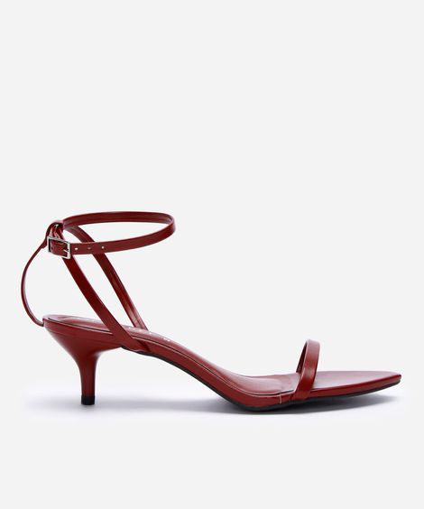 sandália feminina salto kitten heel oneself vinho