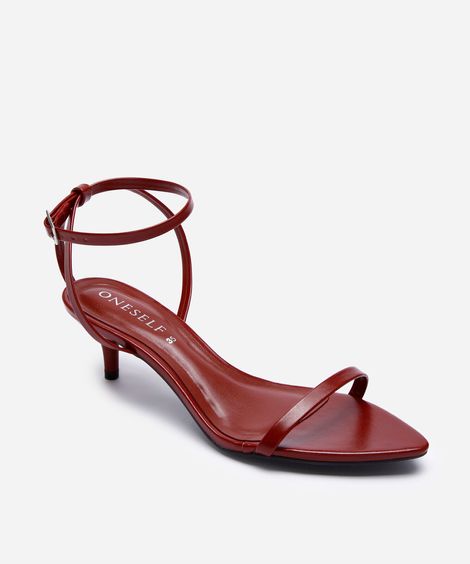 sandália feminina salto kitten heel oneself vinho