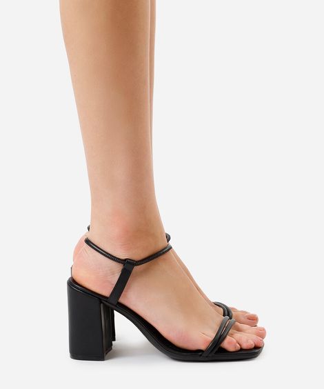 sandália feminina salto bloco oneself preta