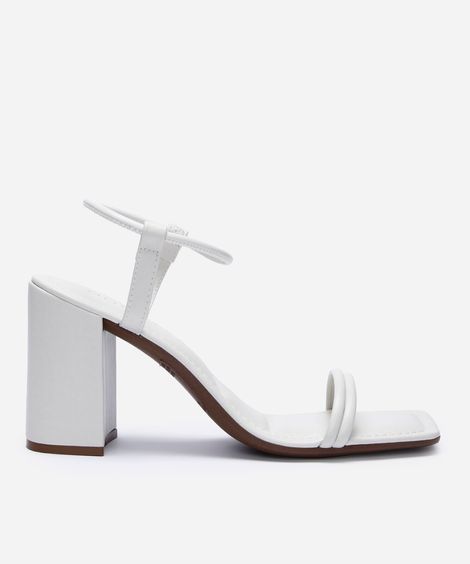 sandália feminina salto bloco oneself off white