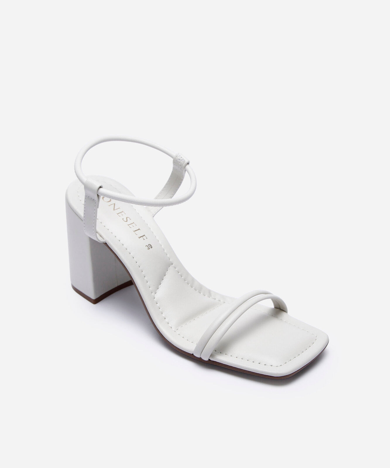 sandália feminina salto bloco oneself off white