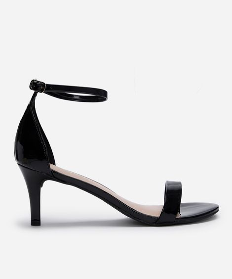 sandália salto fino via uno preta