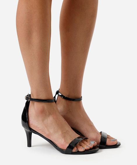 sandália salto fino via uno preta