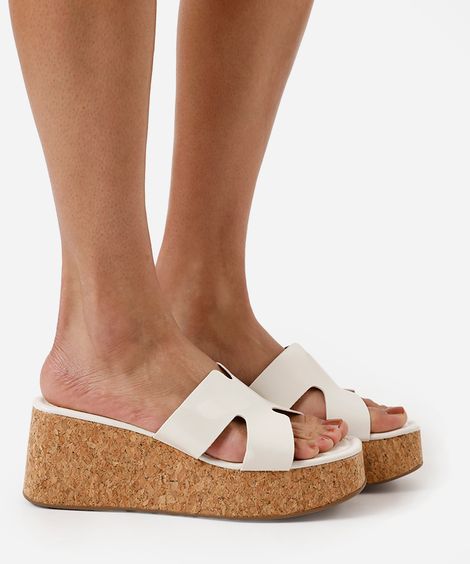 sandália plataforma com recortes oneself off white