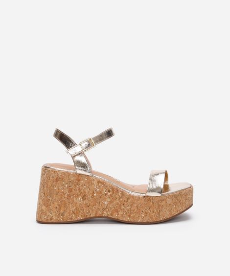 sandália anabela vizzano dourada