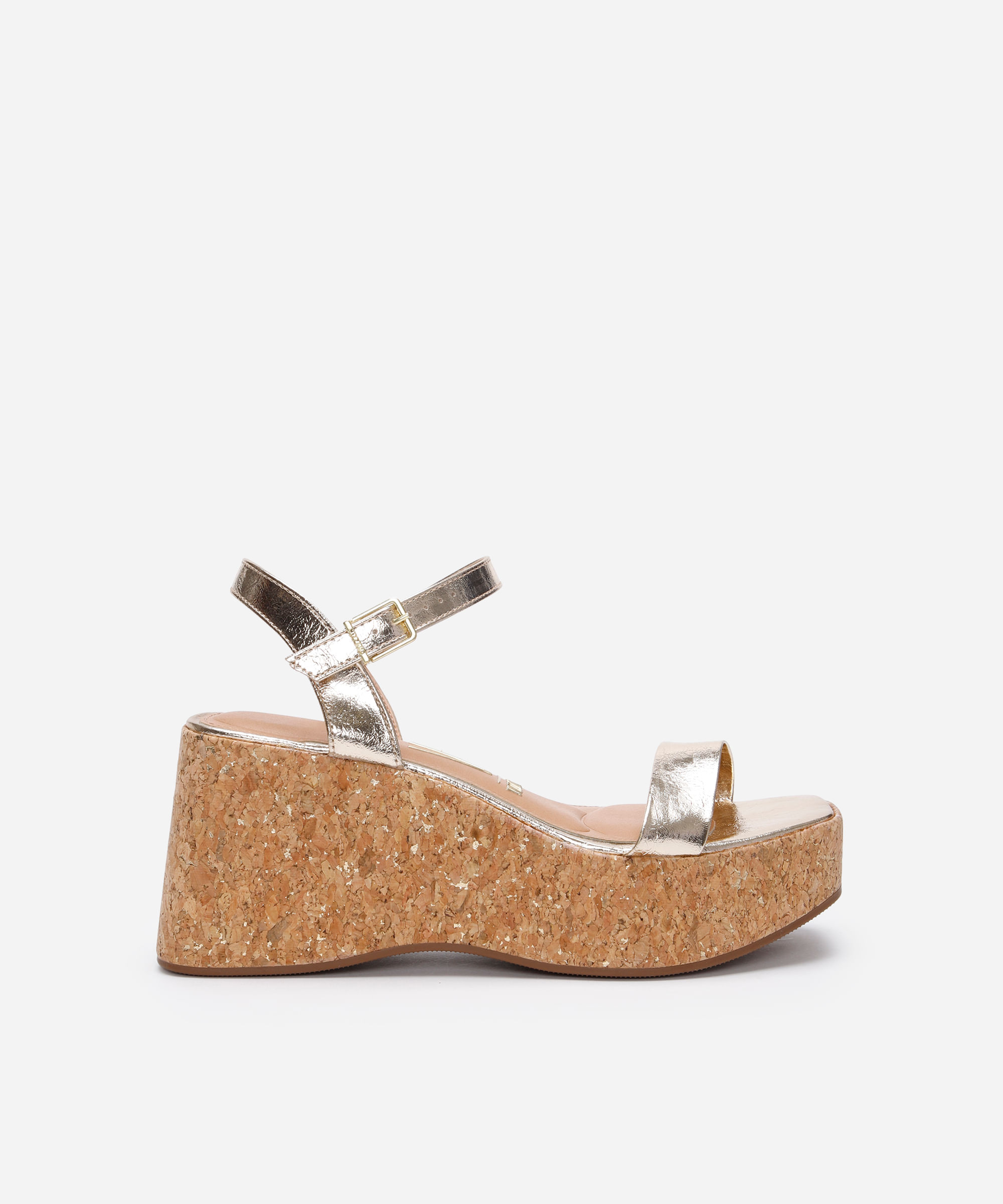 sandália anabela vizzano dourada