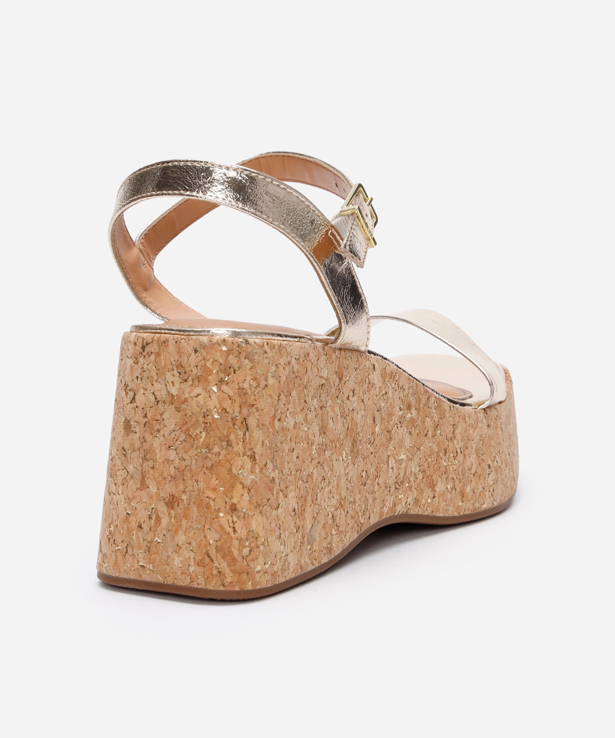 sandália anabela vizzano dourada