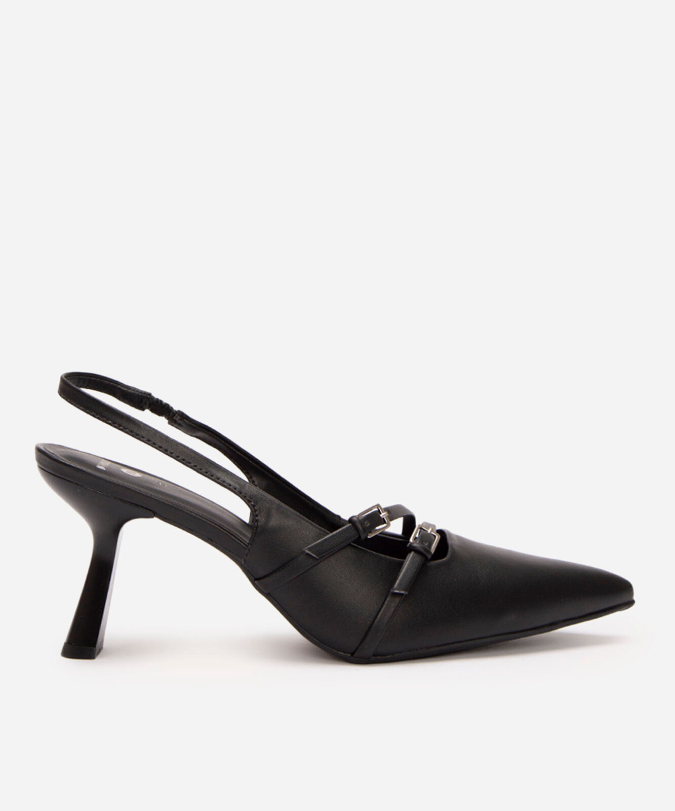 scarpin bico fino salto alto mindset preto