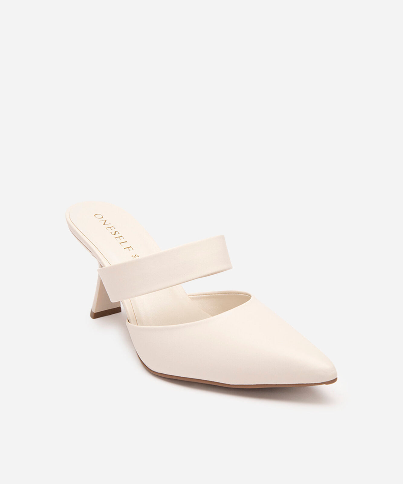 scarpin mule salto alto bico fino oneself off white