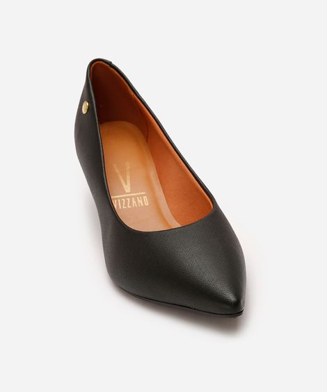 Scarpin Feminino Bico Fino Salto Médio Vizzano  Preto