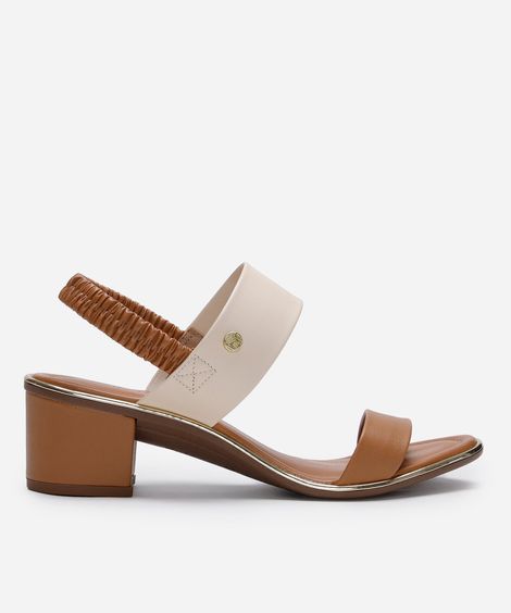 sandália salto grosso beira rio marrom