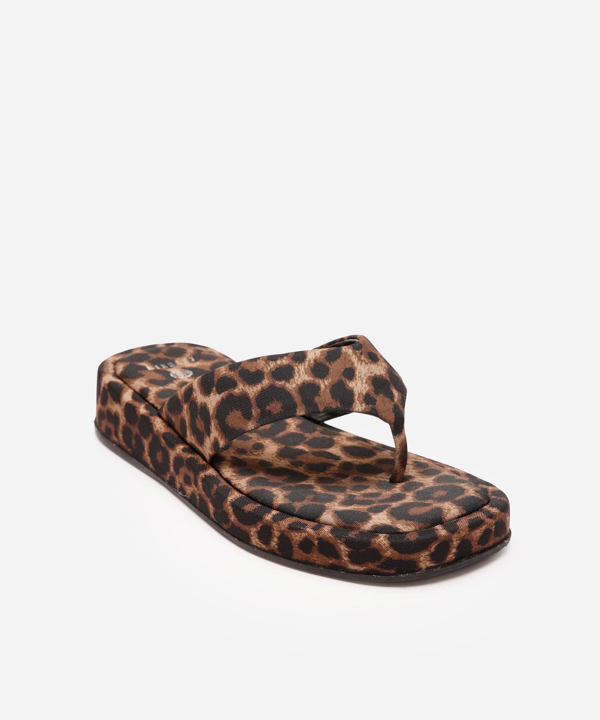 sandália flatform tira grossa animal print mindset bege
