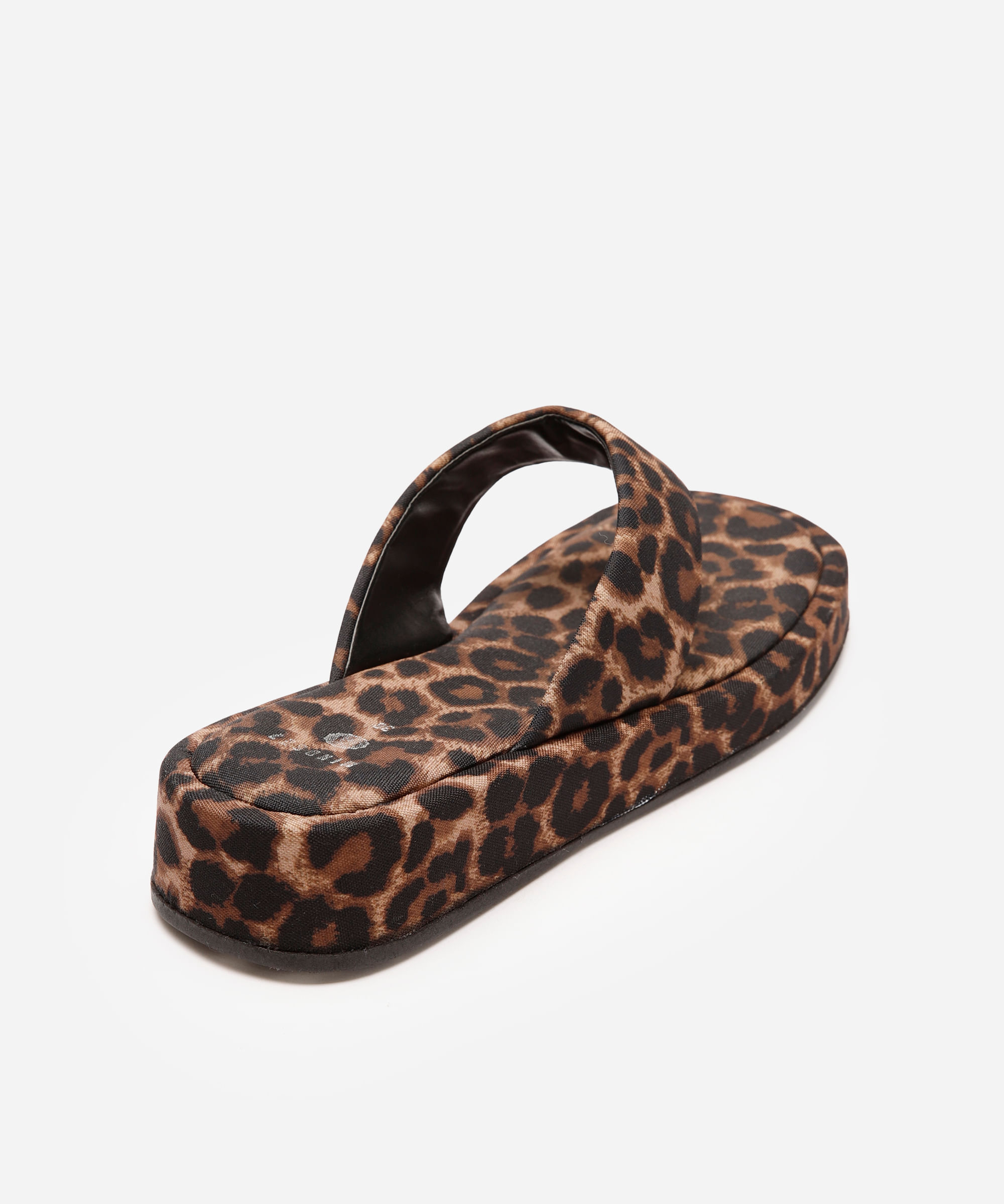 sandália flatform tira grossa animal print mindset bege