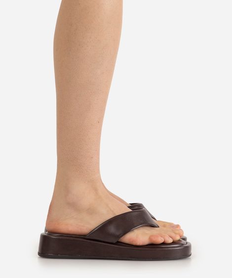 sandália flatform tira grossa mindset marrom