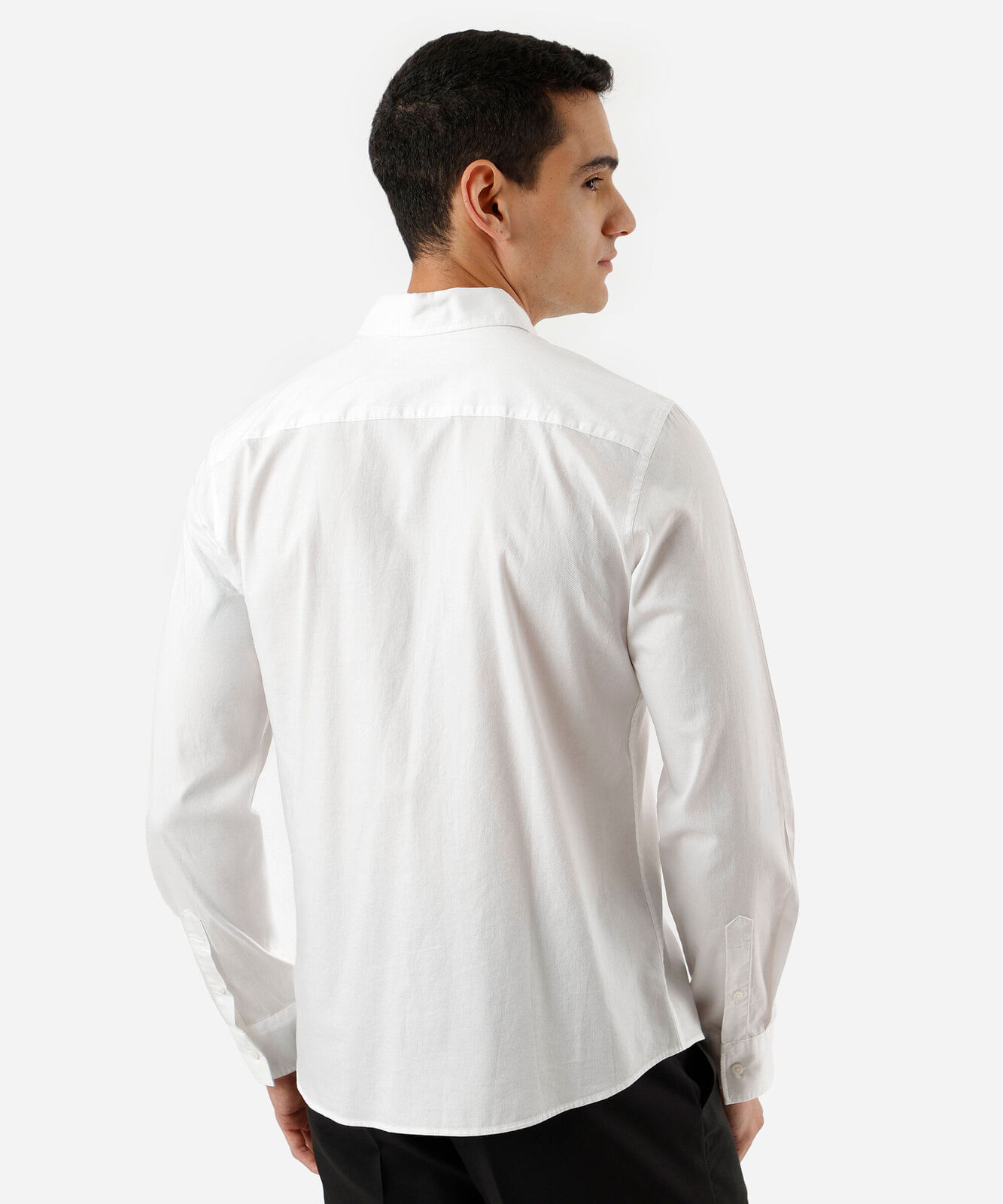 camisa manga longa slim fit algodão off white