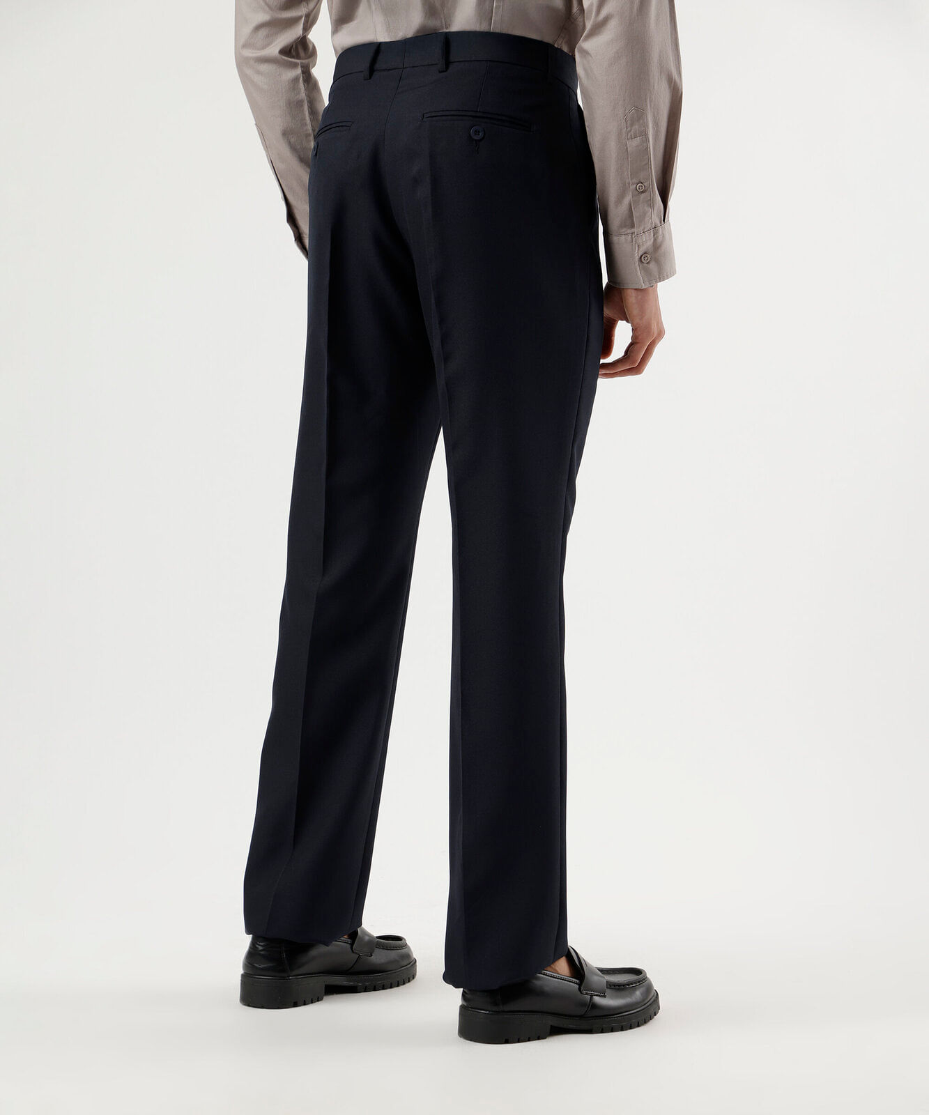 calça social reta de alfaiataria masculina azul