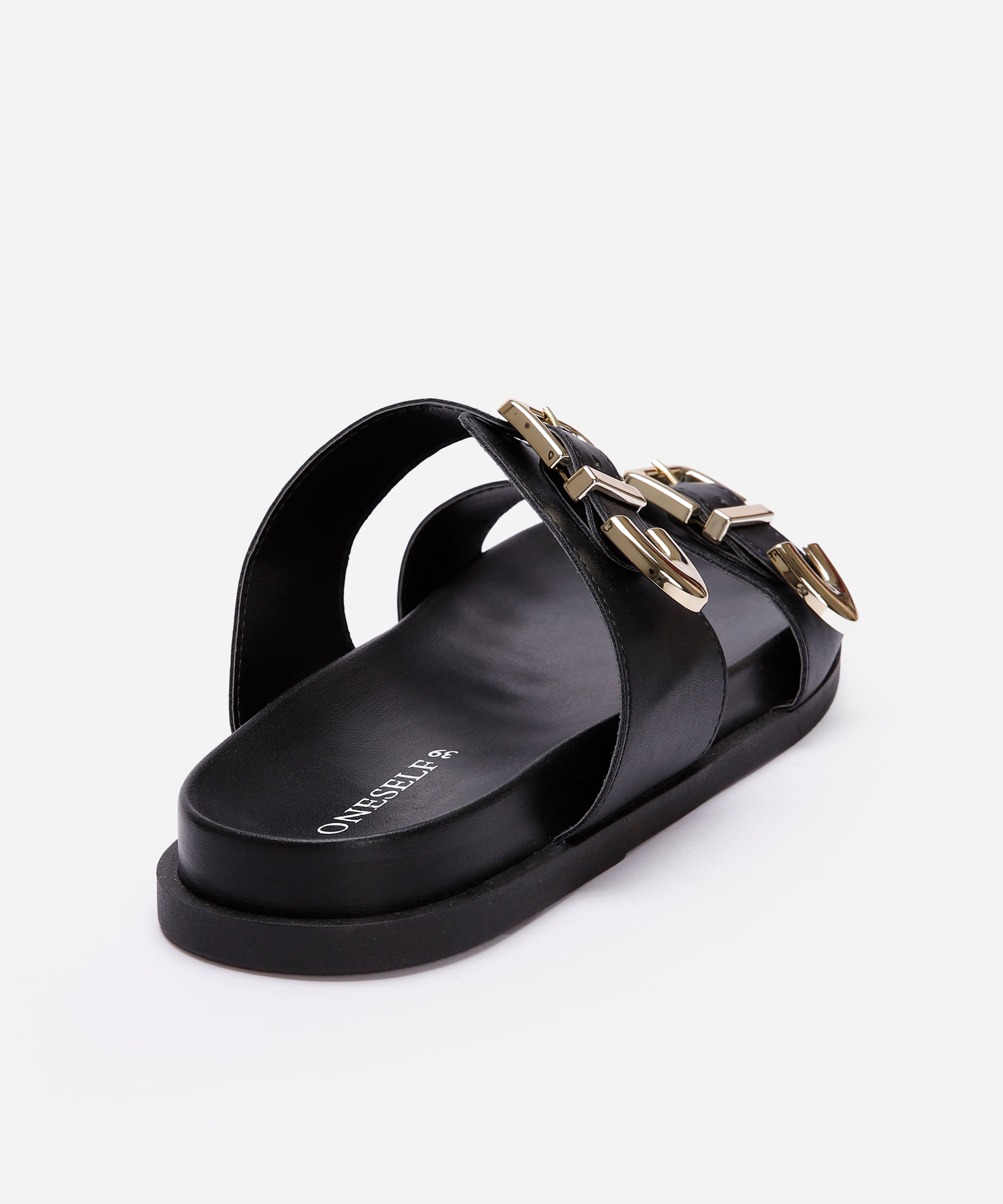 papete flatform feminina com fivela oneself preta