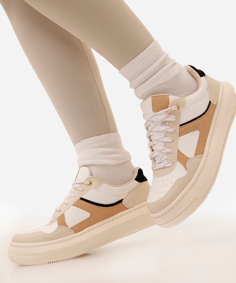 tênis flatform casual ace marrom