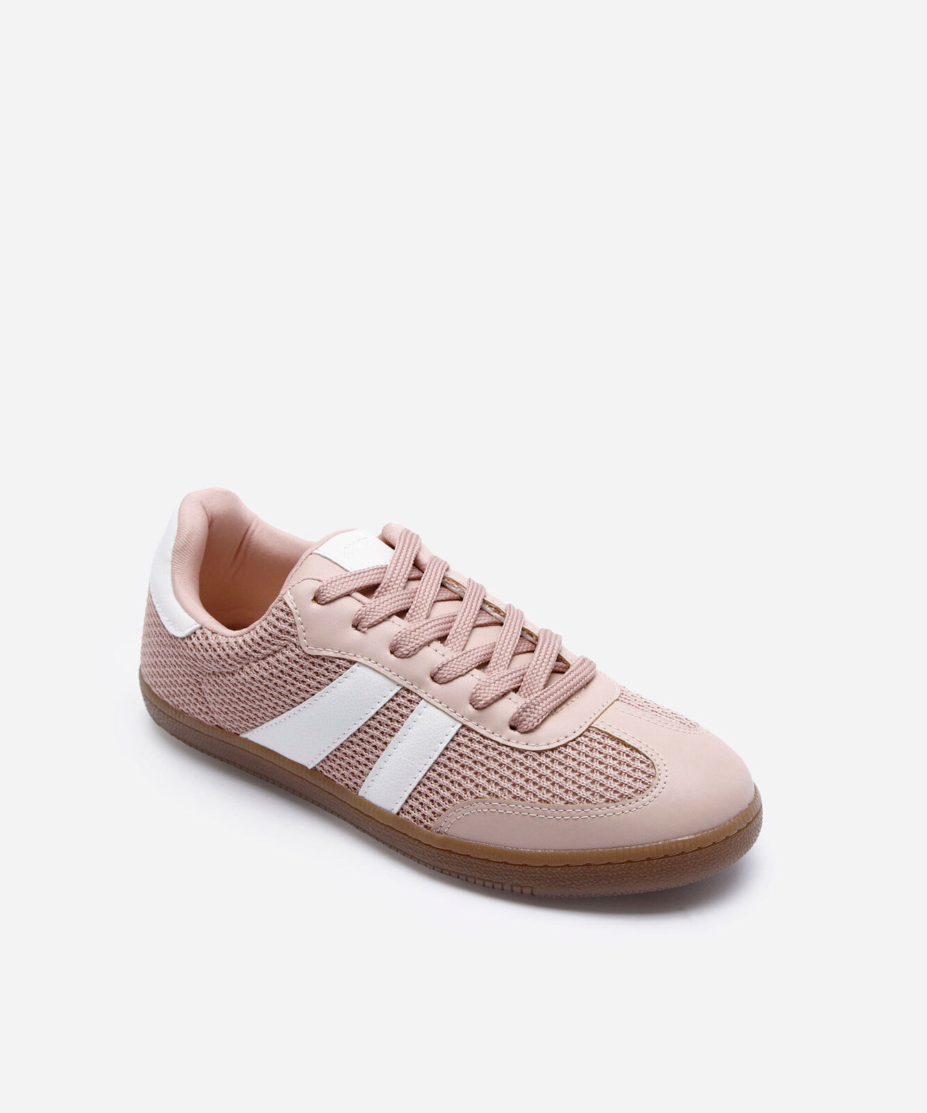 tênis casual com recortes texturizado rosa