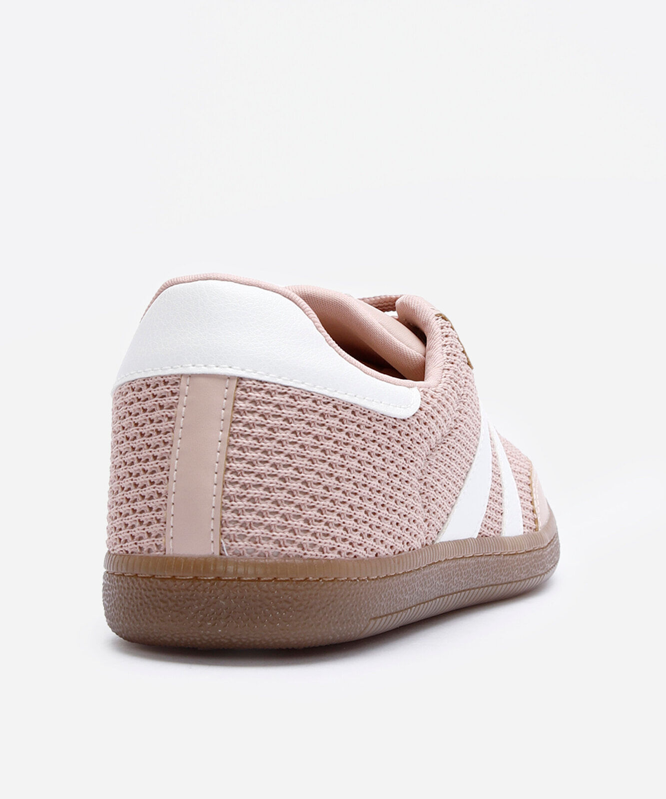 tênis casual com recortes texturizado rosa