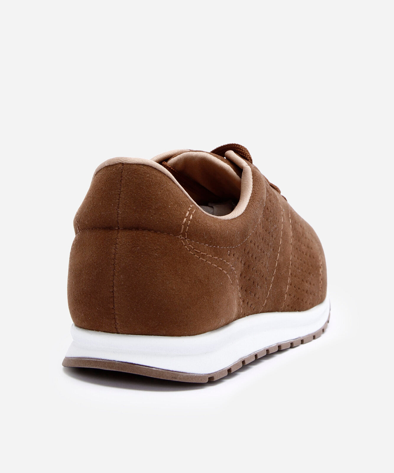 tênis casual feminino com recorte via uno marrom