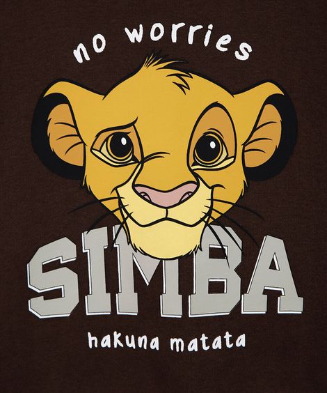 blusão infantil de moletom simba o rei leão marrom