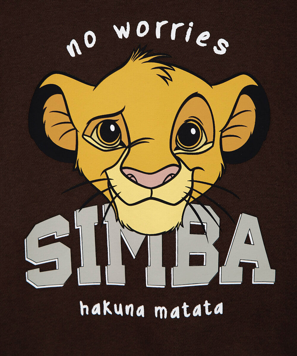 blusão infantil de moletom simba o rei leão marrom