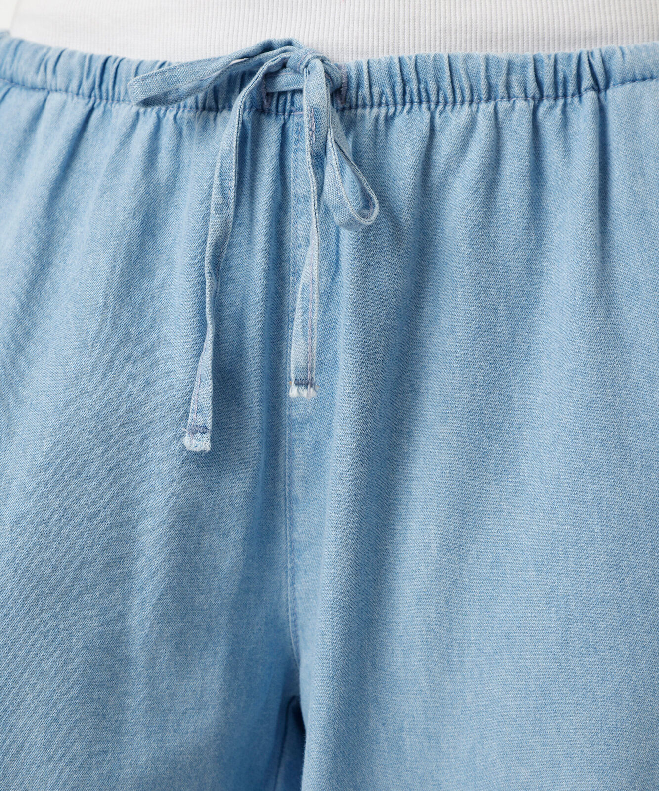 calça barrel feminina jeans cós elástico azul